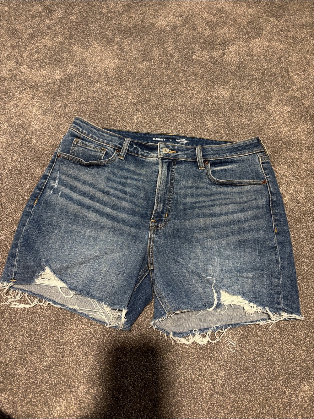 Old Navy Frayed Hem Distressed Denim Shorts - Blue